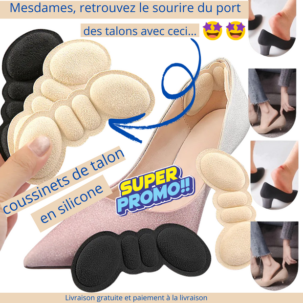 PACK DE 02 PAIRES DE COUSSINET DE TALON ANTI DOULEURS