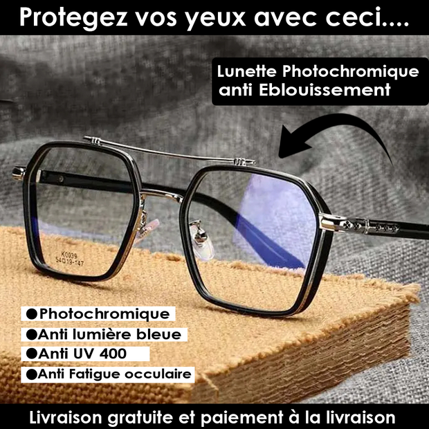 Lunettes Polygonales de conduite Rétro en Métal à Double Faisceau